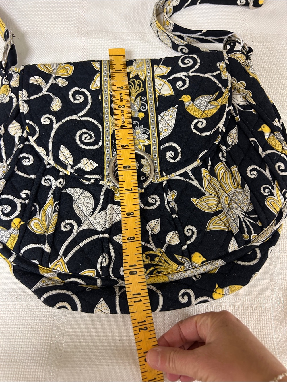 Vera Bradley Black, Yellow & Cream Quilted Floral Crossbody image 6